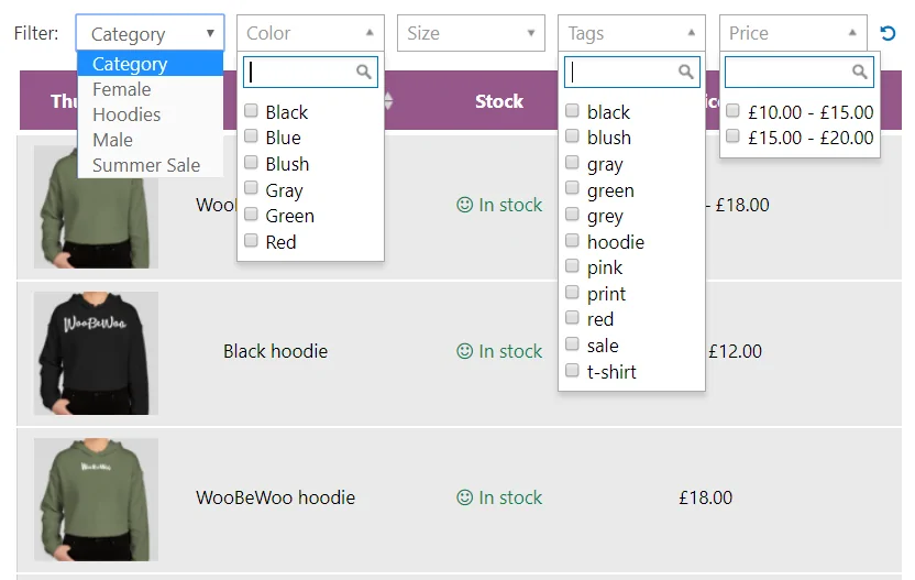 WooBeWoo Product Table Pro v1.5.6 NULLED 8 WooBeWoo Product Table Pro 8