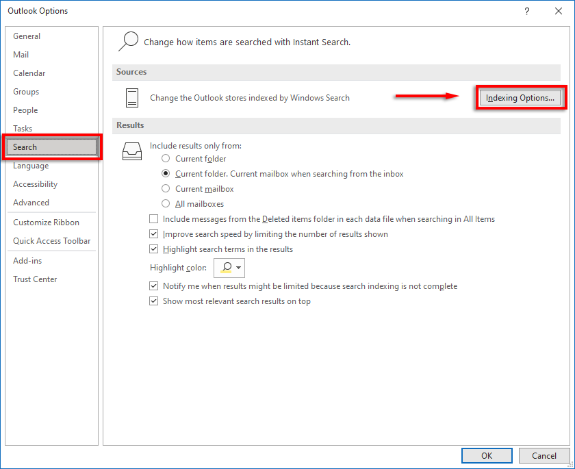 Cách sửa lỗi Tìm kiếm trong Outlook không hoạt động 20 Cách sửa lỗi Tìm kiếm trong Outlook không hoạt động