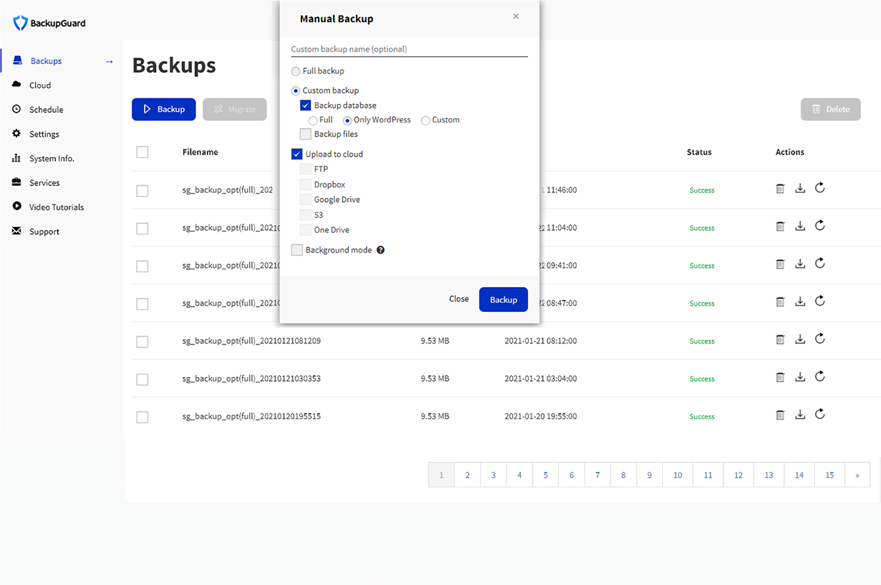 BackupGuard - WordPress Backup Plugin 1