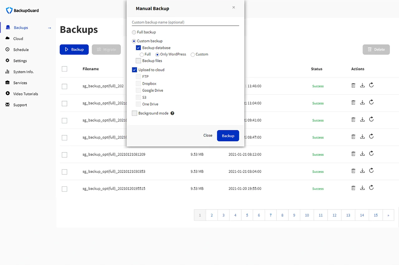 BackupGuard - WordPress Backup Plugin 1