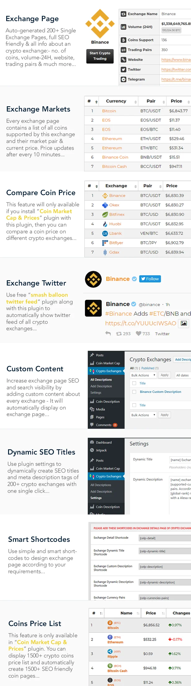 Cryptocurrency Exchanges List Pro - WordPress Plugin 3