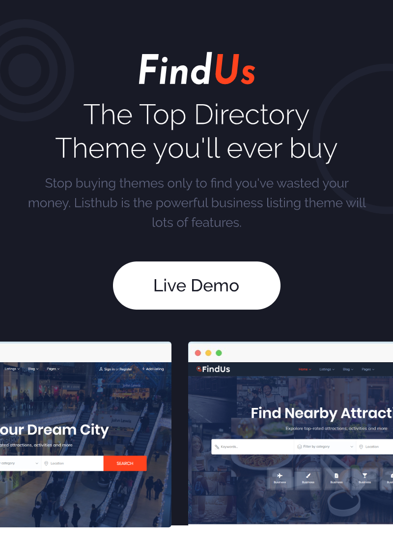 Findus - Directory Listing WordPress Theme 1