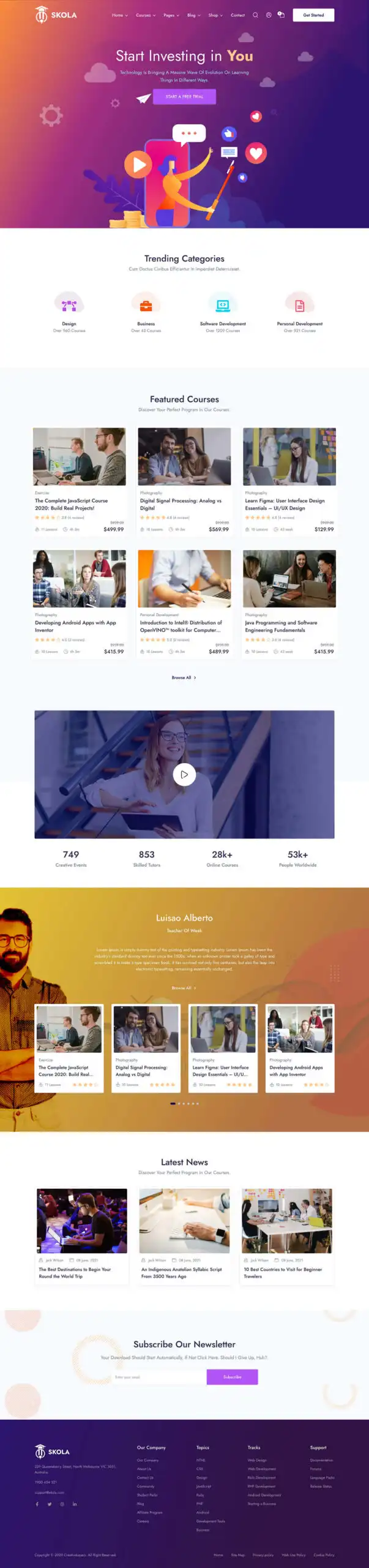 Skola - LMS Online Courses WordPress Theme 2