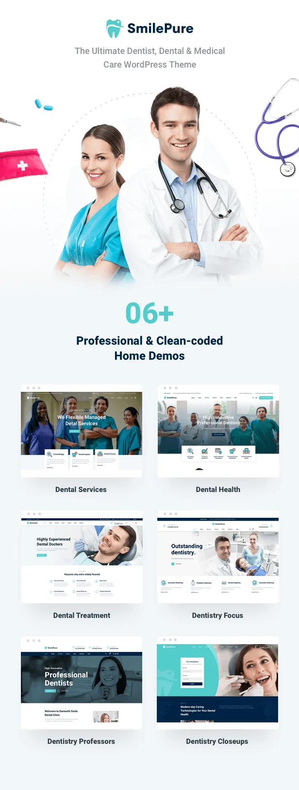 SmilePure - Dental & Medical Care WordPress Theme 1