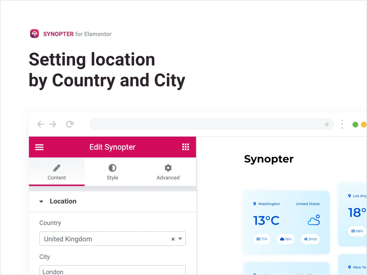 Synopter - Weather for Elementor 1