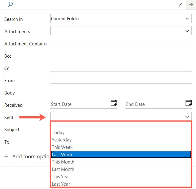 Cần xem email của bạn từ tuần trước? Cách tìm kiếm trong Outlook theo ngày 5 Cần xem email của bạn từ tuần trước? Cách tìm kiếm trong Outlook theo ngày