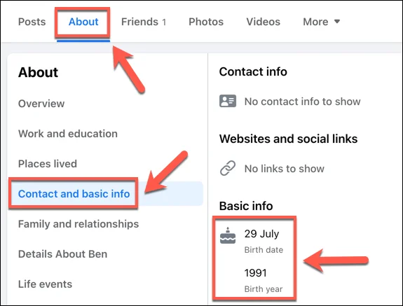 Cách tìm ngày sinh trên Facebook 16 Cách tìm ngày sinh trên Facebook