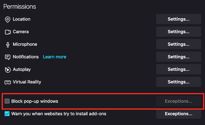 Cách kích hoạt tạm thời cửa sổ bật lên trong trình duyệt web của bạn 14 Cách kích hoạt tạm thời cửa sổ bật lên trong trình duyệt web của bạn