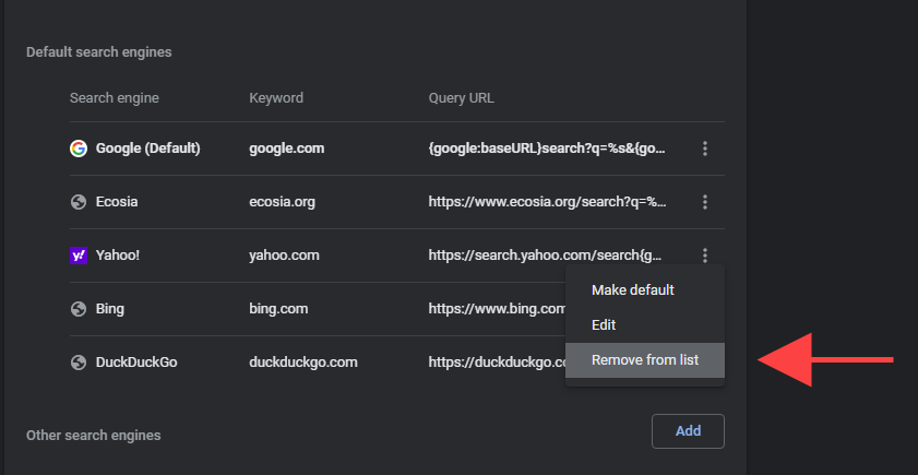 Cách thoát khỏi Yahoo Search trong Chrome 5 Cách thoát khỏi Yahoo Search trong Chrome