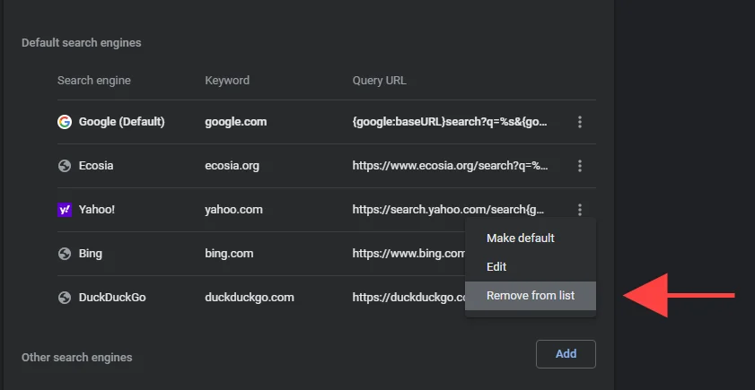 Cách thoát khỏi Yahoo Search trong Chrome 5 Cách thoát khỏi Yahoo Search trong Chrome