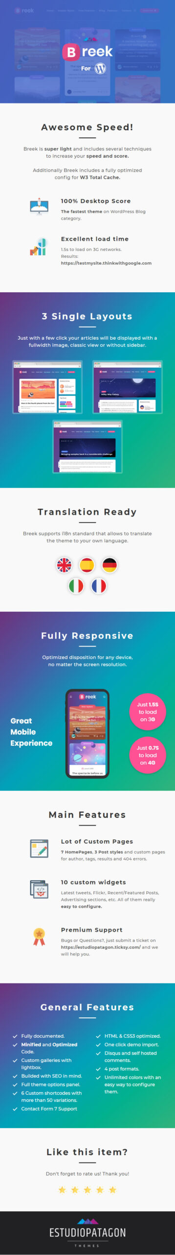 Breek - Minimal Lightweight Masonry Theme for WordPress 2