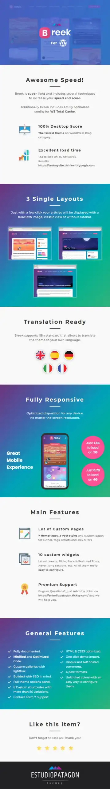 Breek - Minimal Lightweight Masonry Theme for WordPress 2