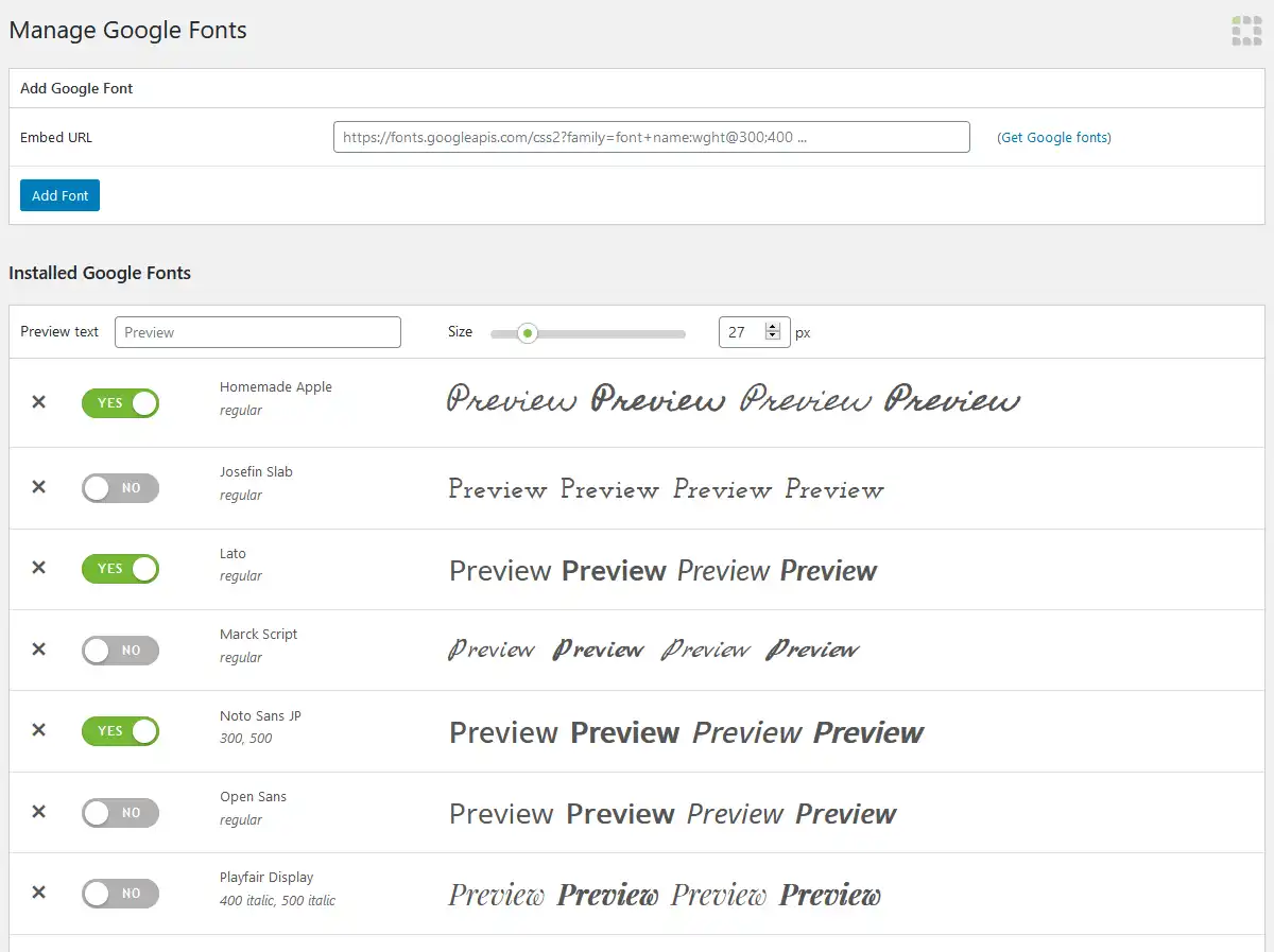 FontPress - WordPress Font Manager 2