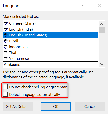 Cách khắc phục Trình kiểm tra chính tả không hoạt động trong Word 4 Cách khắc phục Trình kiểm tra chính tả không hoạt động trong Word