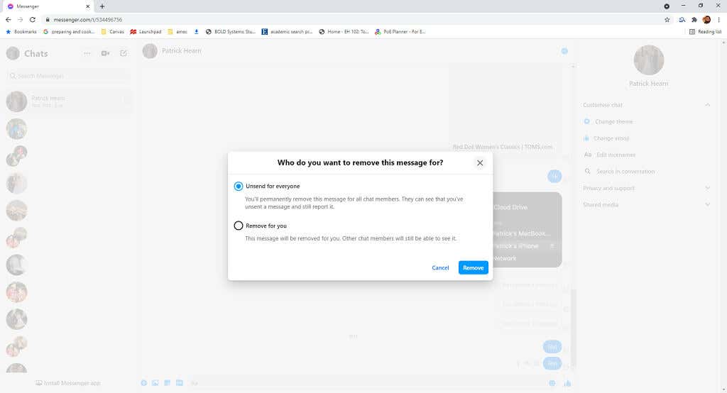 Cách xóa tin nhắn Facebook Messenger cho cả hai bên 6 Cách xóa tin nhắn Facebook Messenger cho cả hai bên