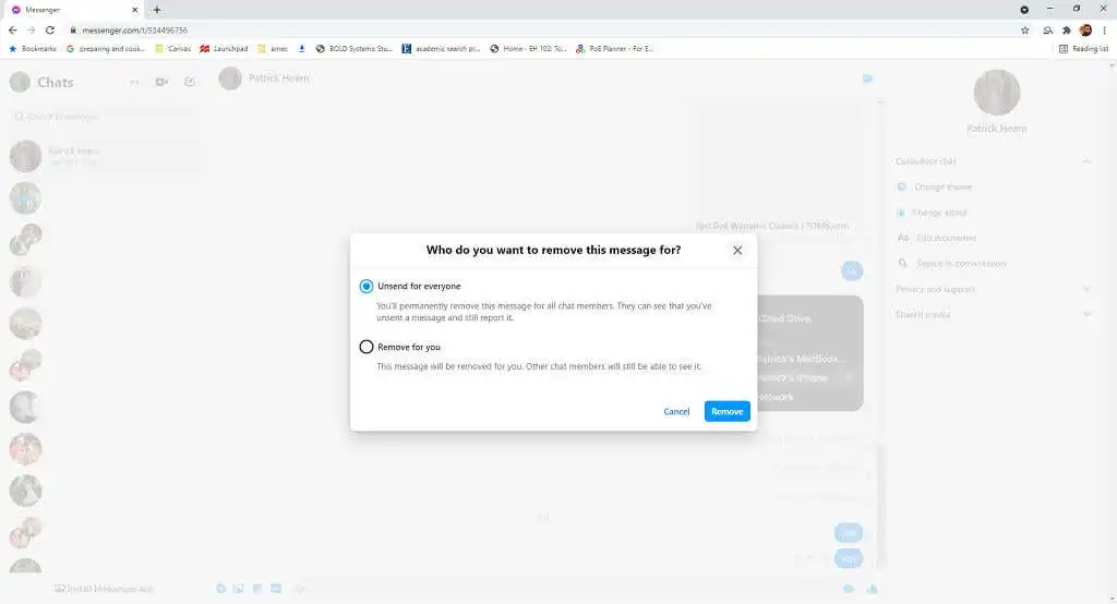Cách xóa tin nhắn Facebook Messenger cho cả hai bên 6 Cách xóa tin nhắn Facebook Messenger cho cả hai bên
