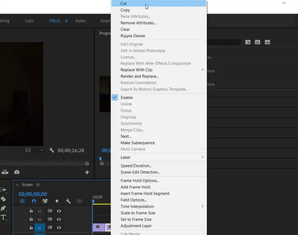 Cách tách một clip trong Adobe Premiere Pro 6 Cách tách một clip trong Adobe Premiere Pro