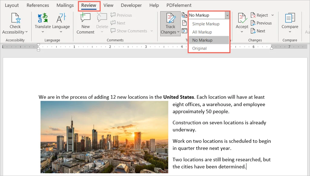Cách hiển thị, chấp nhận hoặc ẩn các chỉnh sửa trong Microsoft Word 13 Cách hiển thị, chấp nhận hoặc ẩn các chỉnh sửa trong Microsoft Word