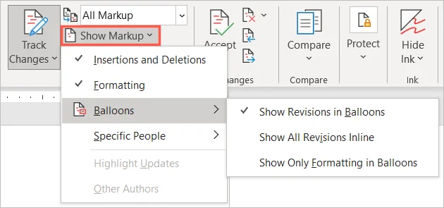 Cách hiển thị, chấp nhận hoặc ẩn các chỉnh sửa trong Microsoft Word 4 Cách hiển thị, chấp nhận hoặc ẩn các chỉnh sửa trong Microsoft Word