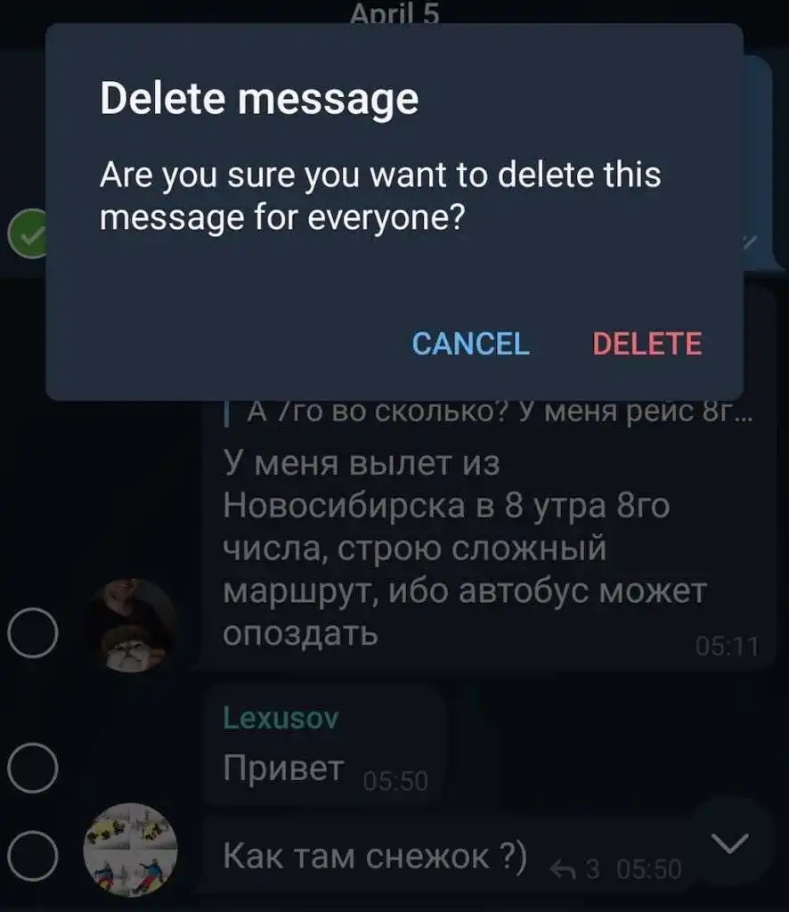 Cách xóa tin nhắn trên Telegram 5 Cách xóa tin nhắn trên Telegram