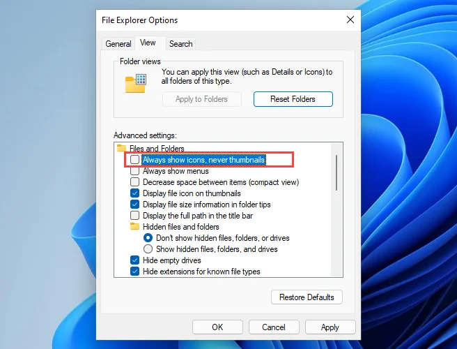 Cách sửa lỗi xem trước hình thu nhỏ không hiển thị trong Windows 11/10 Explorer 3 Cách sửa lỗi xem trước hình thu nhỏ không hiển thị trong Windows 11/10 Explorer