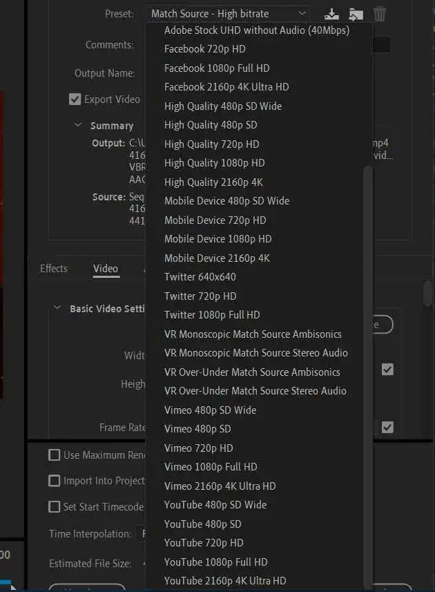 Cách xuất dự án Adobe Premiere Pro sang MP4 5 Cách xuất dự án Adobe Premiere Pro sang MP4