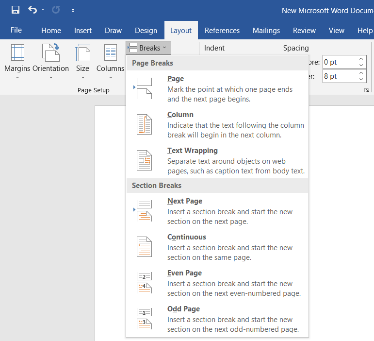 Cách Chèn một Ngắt mục trong Microsoft Word 5 Cách Chèn một Ngắt mục trong Microsoft Word