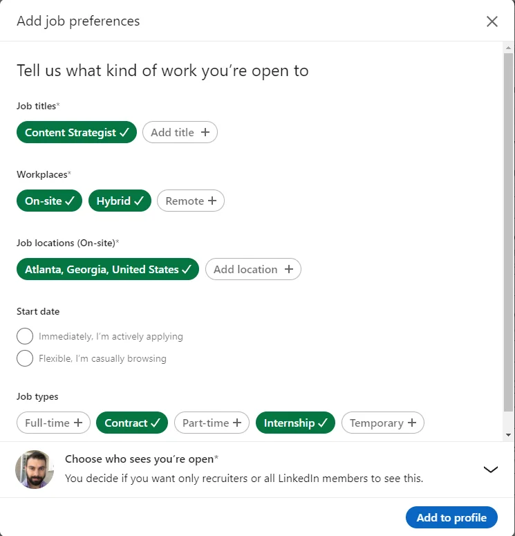 Tính năng "Open to Work" của LinkedIn: Bạn có nên sử dụng nó không? 4 Tính năng "Open to Work" của LinkedIn: Bạn có nên sử dụng nó không?