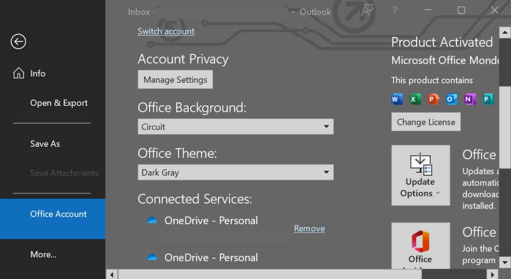 Cách bật Chế độ tối trong Microsoft Outlook (Windows, Mac và Di động) 5 Cách bật Chế độ tối trong Microsoft Outlook (Windows, Mac và Di động)