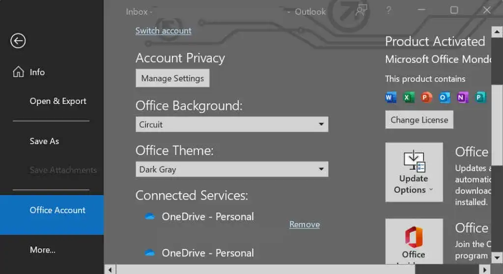 Cách bật Chế độ tối trong Microsoft Outlook (Windows, Mac và Di động) 5 Cách bật Chế độ tối trong Microsoft Outlook (Windows, Mac và Di động)