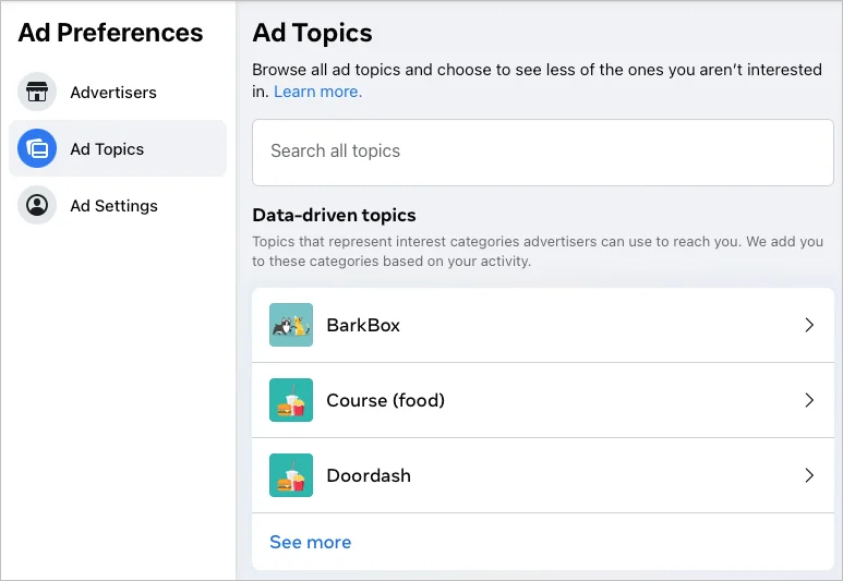 Cách thay đổi tùy chọn quảng cáo trên Facebook của bạn 8 Cách thay đổi tùy chọn quảng cáo trên Facebook của bạn