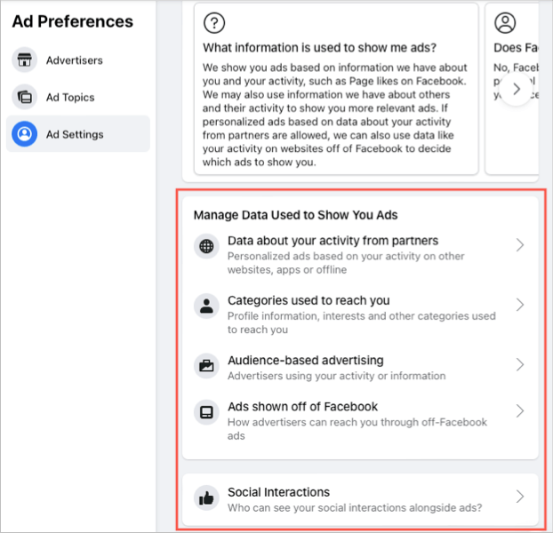 Cách thay đổi tùy chọn quảng cáo trên Facebook của bạn 11 Cách thay đổi tùy chọn quảng cáo trên Facebook của bạn