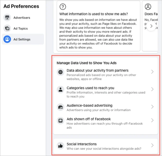 Cách thay đổi tùy chọn quảng cáo trên Facebook của bạn 11 Cách thay đổi tùy chọn quảng cáo trên Facebook của bạn