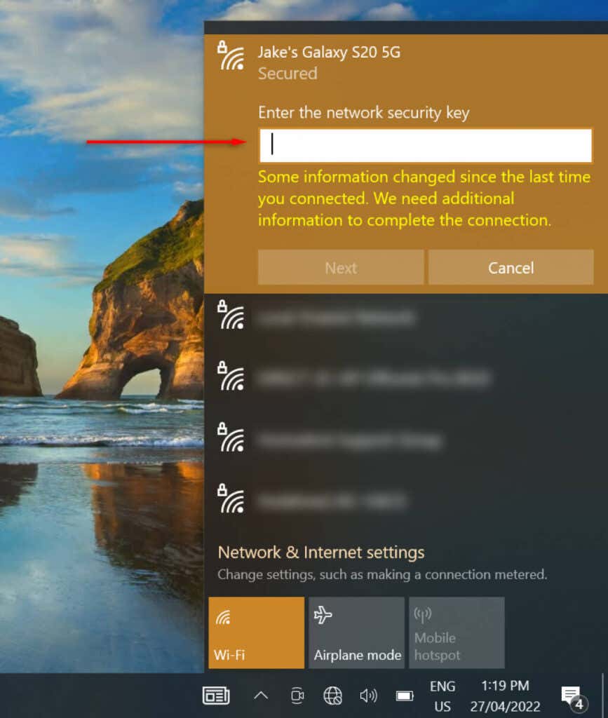 Cách kết nối máy tính xách tay Windows của bạn với điểm truy cập di động 14 Cách kết nối máy tính xách tay Windows của bạn với điểm truy cập di động