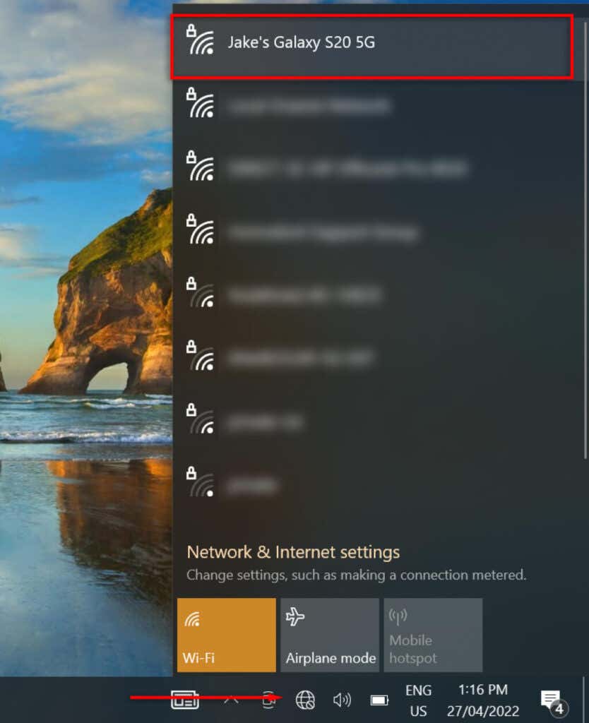 Cách kết nối máy tính xách tay Windows của bạn với điểm truy cập di động 13 Cách kết nối máy tính xách tay Windows của bạn với điểm truy cập di động