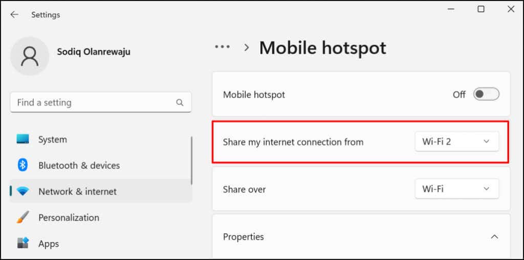 Cách chia sẻ kết nối mạng Wi-Fi trong Windows 11 29 Cách chia sẻ kết nối mạng Wi-Fi trong Windows 11