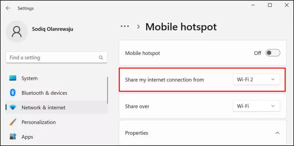 Cách chia sẻ kết nối mạng Wi-Fi trong Windows 11 29 Cách chia sẻ kết nối mạng Wi-Fi trong Windows 11