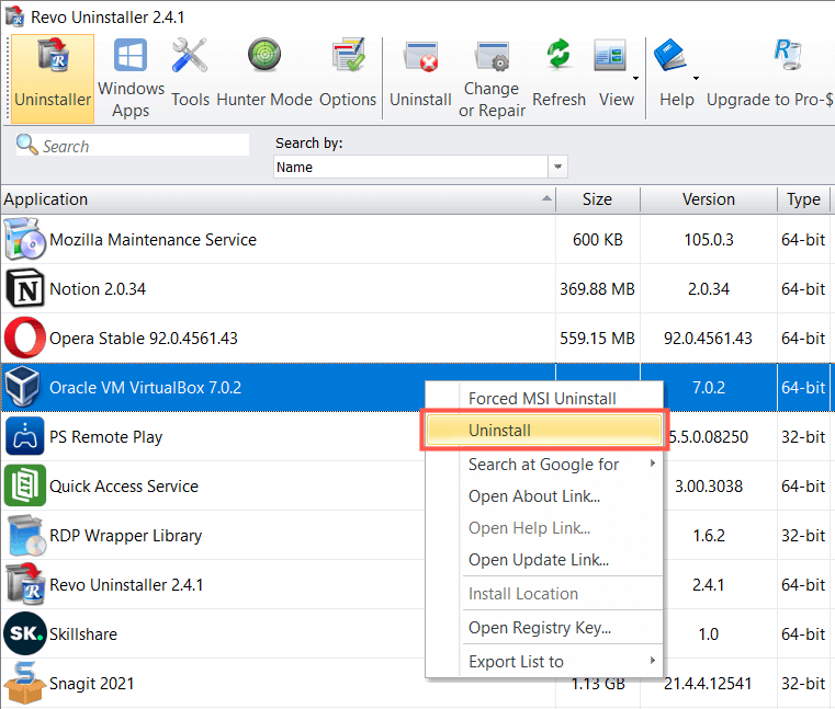 Cách gỡ cài đặt hoàn toàn VirtualBox trong Windows 14 Cách gỡ cài đặt hoàn toàn VirtualBox trong Windows