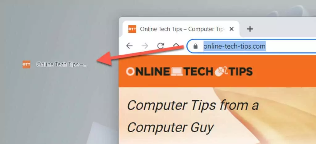 - Bàn trợ giúp Geek Kéo và thả URL để tạo hình ảnh lối tắt trang web