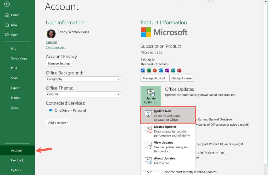 Cách cập nhật ứng dụng Microsoft Office (Windows và Mac) 2 Cách cập nhật ứng dụng Microsoft Office (Windows và Mac)