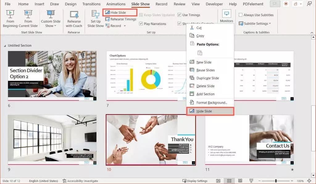 Cách để Ẩn một Slide trong Microsoft PowerPoint