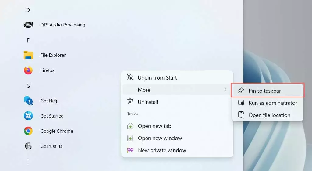 - Bàn trợ giúp Geek Ghim lối tắt vào thanh tác vụ thông qua hình ảnh Start Menu