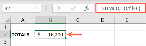 cách tính tổng trên nhiều trang tính trong excel-2 được nén - Help Desk Geek Cách Tính Tổng Nhiều Trang Tính Trong Excel Hình 3