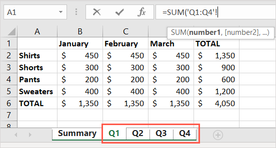 cách tính tổng trên nhiều trang tính trong excel-4 được nén - Help Desk Geek Cách tính tổng nhiều trang tính trong Excel hình 5