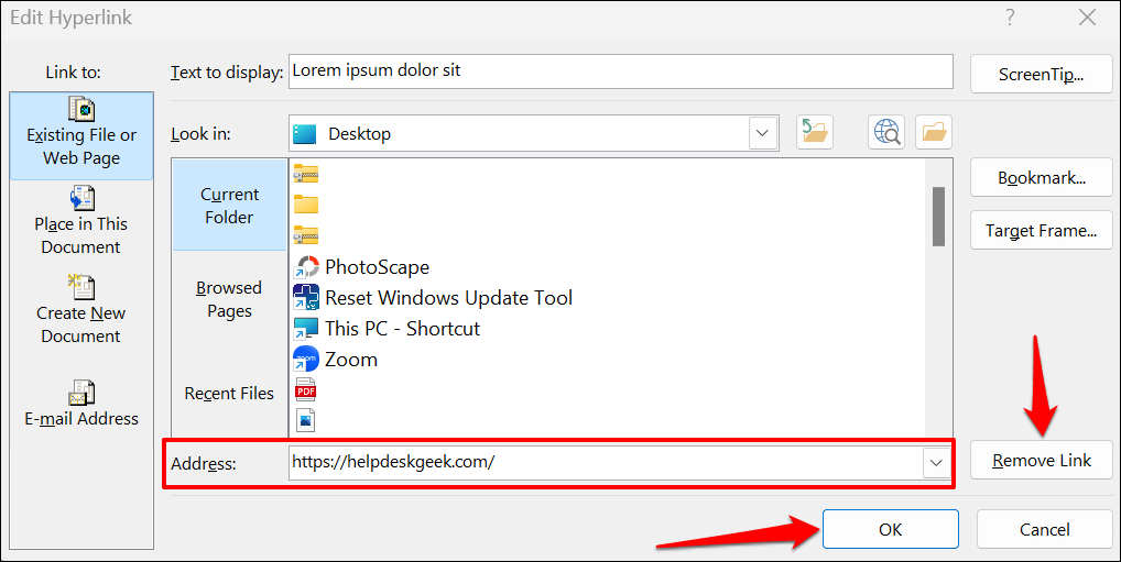 cách thêm siêu liên kết trong microsoft-word-6 được nén - Help Desk Geek Cách thêm siêu liên kết trong Microsoft Word hình 6