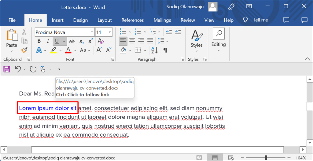 cách thêm siêu liên kết trong microsoft-word-9-nén - Bộ phận trợ giúp Geek Cách thêm siêu liên kết trong Microsoft Word hình 9