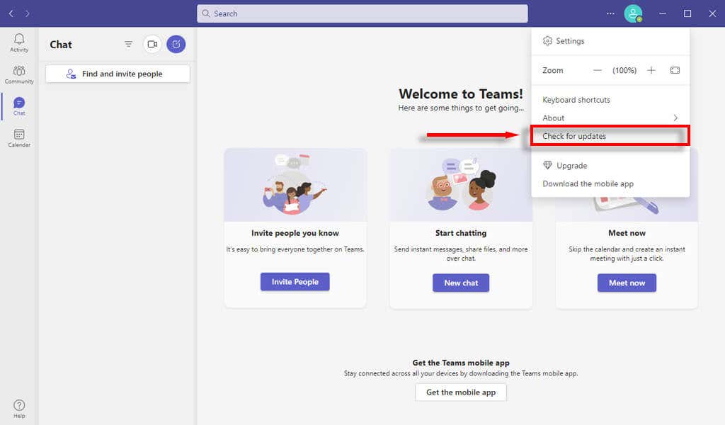 microsoft-teams-chat-messages-not-showing-try-these-4-fixes-7-nén - Help Desk Geek kiểm tra cập nhật cho Microsoft Teams