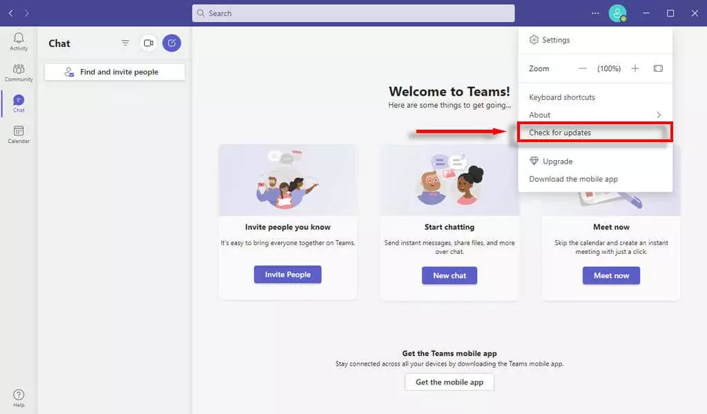 microsoft-teams-chat-messages-not-showing-try-these-4-fixes-7-nén - Help Desk Geek kiểm tra cập nhật cho Microsoft Teams