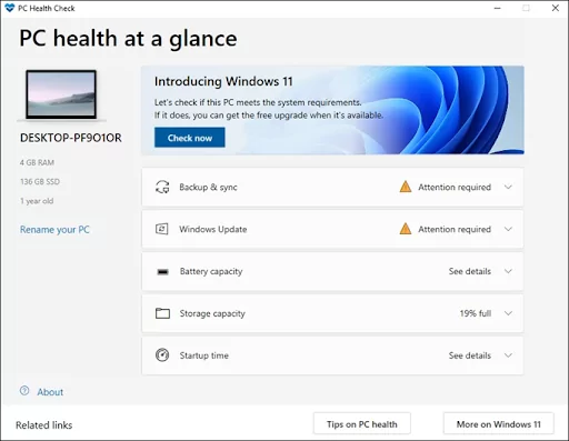 pc-health-check - Bộ phận trợ giúp Geek PC của tôi có thể chạy Windows 11 không? hình ảnh 6