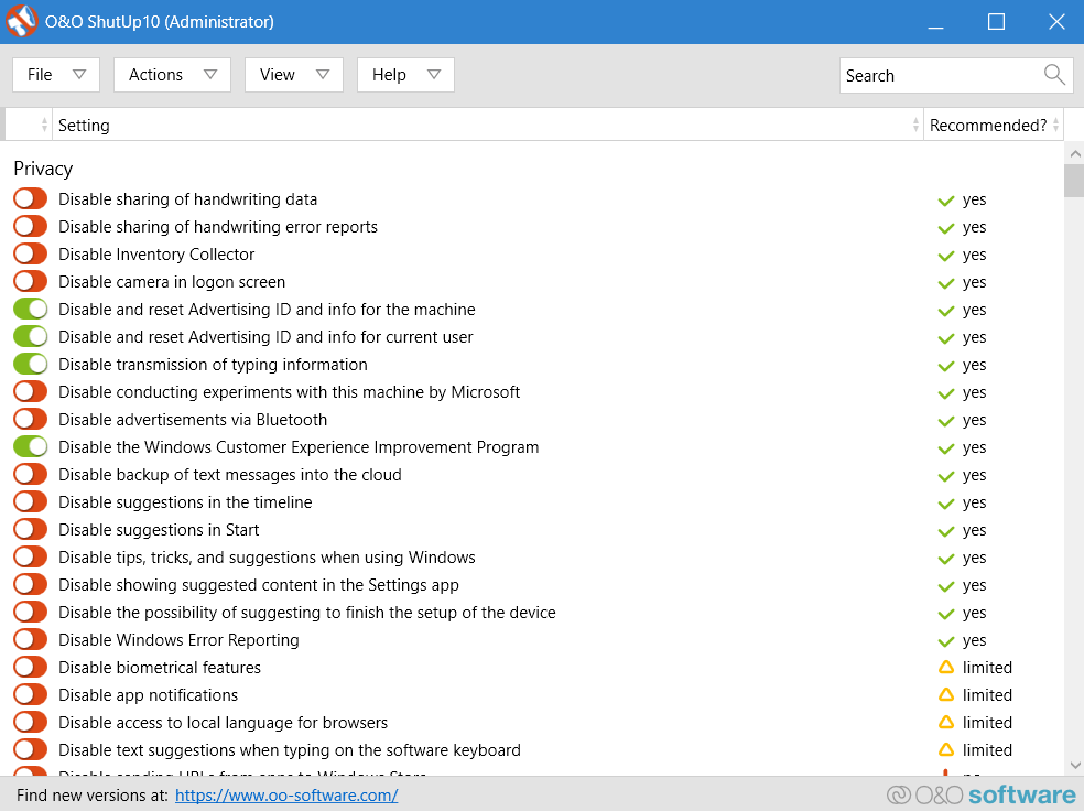 6-OO-Shutup - Người đam mê bộ phận trợ giúp 6 Công cụ sửa chữa Windows 11/10 miễn phí tốt nhất hình 7